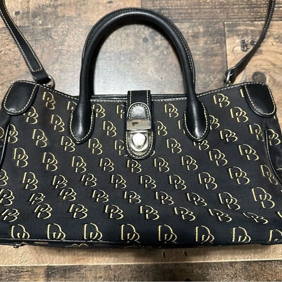 Dooney & Bourke Signature Satchel - Black/Tan - Picture 4 of 8